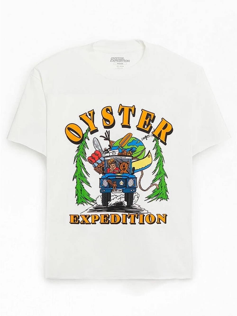 NWOT Oyster Expedition Roadtrip Raw Edge T Shirt White Size Large
